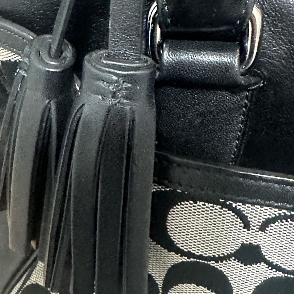 Coach Black Signature Canvas Satchel - Picture 5 of 12